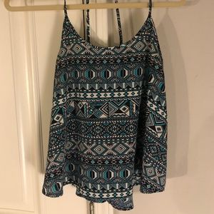 Nordstrom Elodie Turquoise, Navy, White Tank